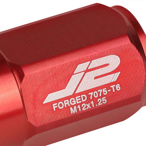 J2 Aluminum Red Close End Acorn Tuner Lug Nuts Conical Seat M12x1.25 T7-007-Car & Truck Wheels-BuildFastCar