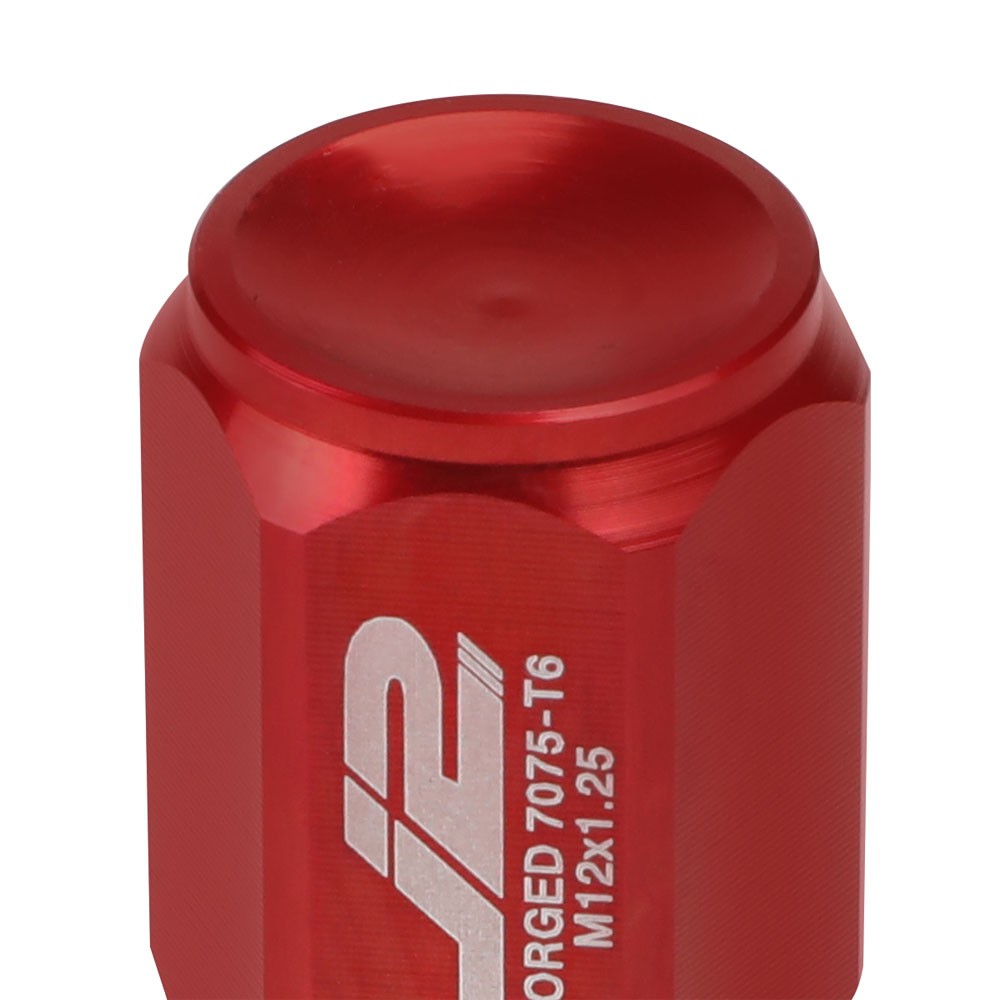 J2 Aluminum Red Close End Acorn Tuner Lug Nuts Conical Seat M12x1.25 T7-007-Car & Truck Wheels-BuildFastCar