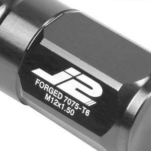 J2 Aluminum Black Close End Acorn Tuner M12 x 1.50 20MM OD/50MM Height Lug Nuts-Car & Truck Wheels-BuildFastCar