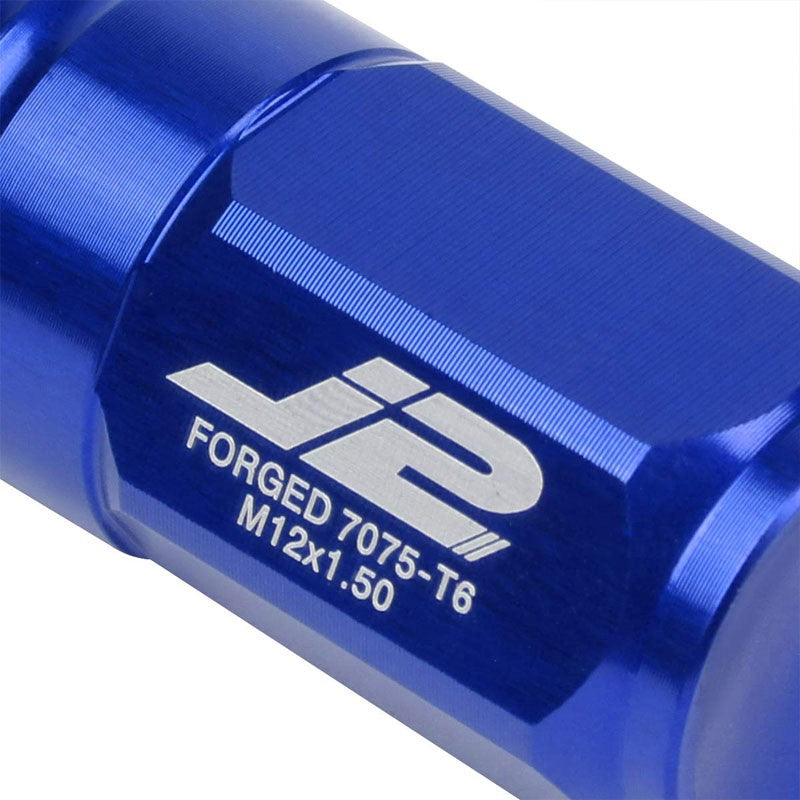 J2 Aluminum Blue Close End Acorn Tuner M12 x 1.50 20MM OD/50MM Height Lug Nuts-Car & Truck Wheels-BuildFastCar