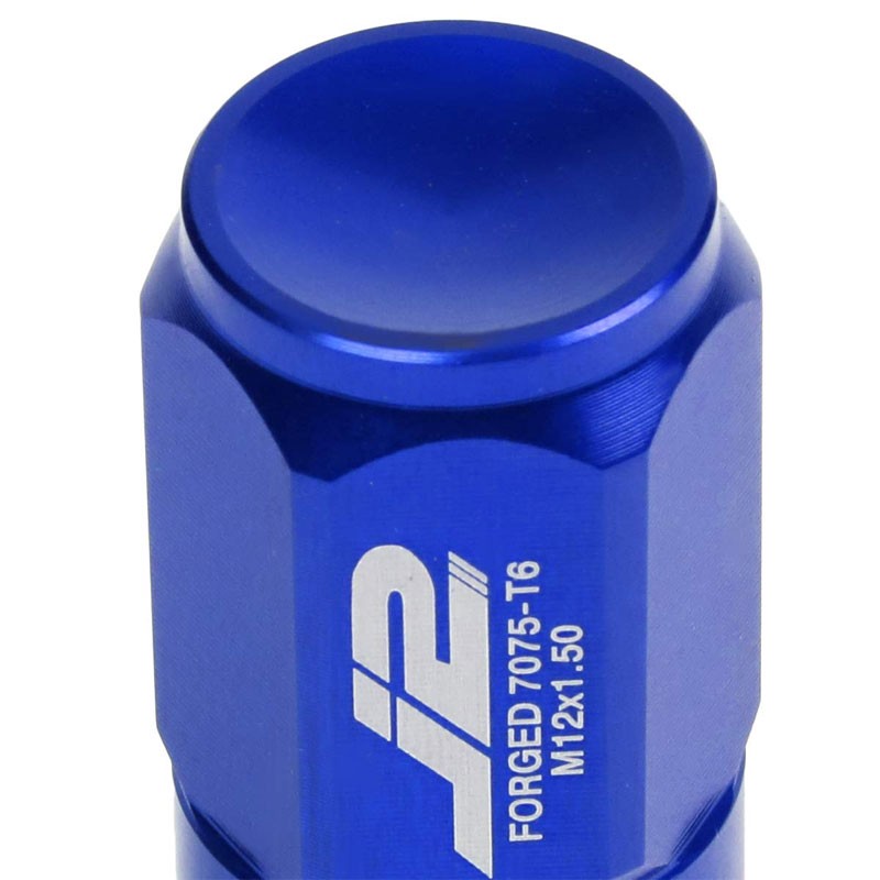 J2 Aluminum Blue Close End Acorn Tuner M12 x 1.50 20MM OD/50MM Height Lug Nuts-Car & Truck Wheels-BuildFastCar
