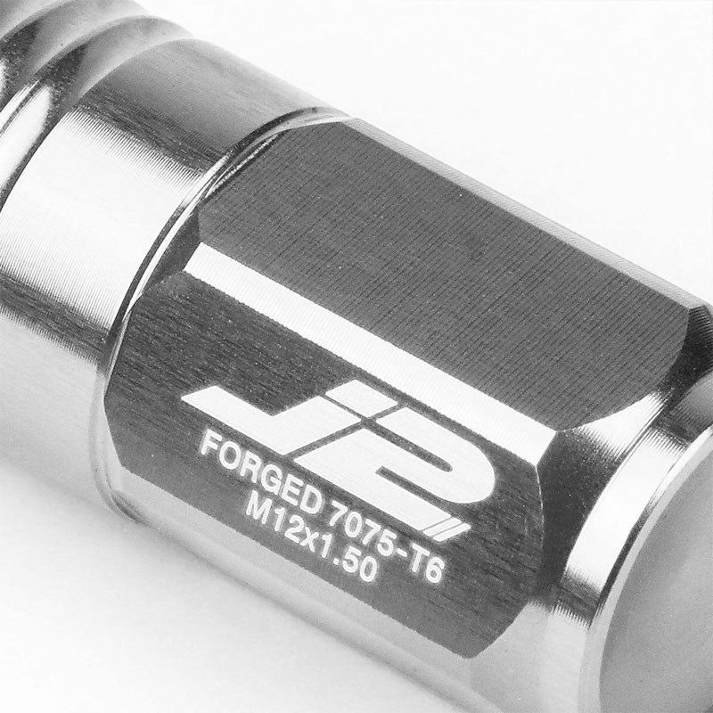 J2 Aluminum Silver Close End Acorn Tuner M12 x 1.50 20MM OD/50MM Height Lug Nuts-Car & Truck Wheels-BuildFastCar