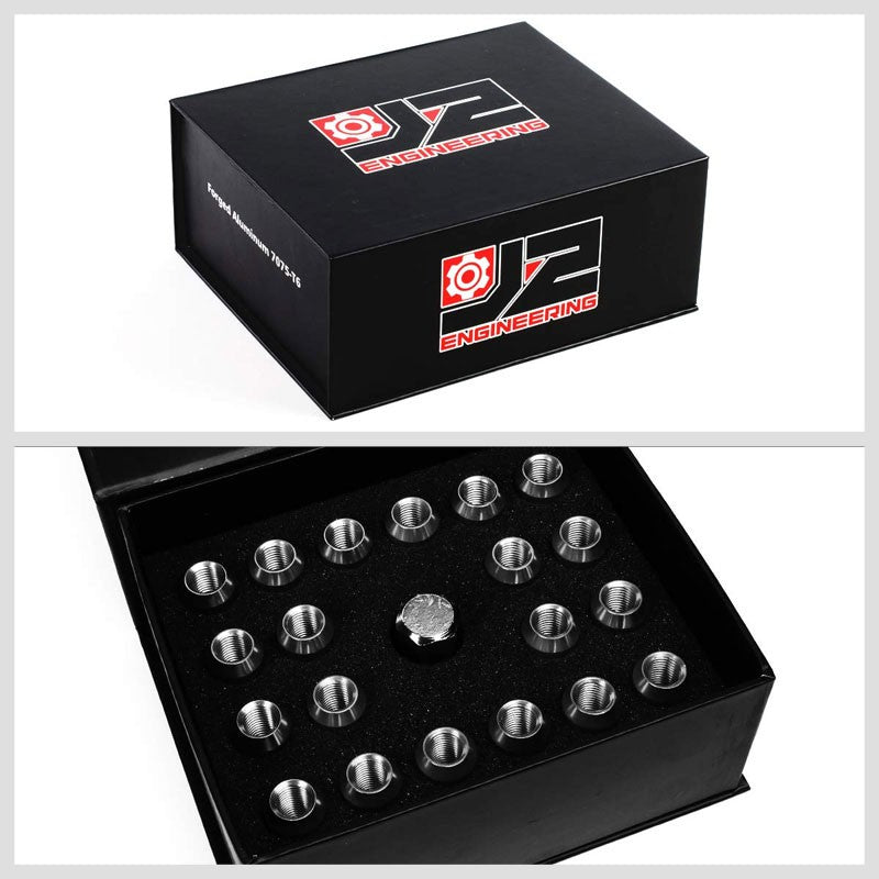 J2 Aluminum Silver Close End Acorn Tuner M12 x 1.50 20MM OD/50MM Height Lug Nuts-Car & Truck Wheels-BuildFastCar