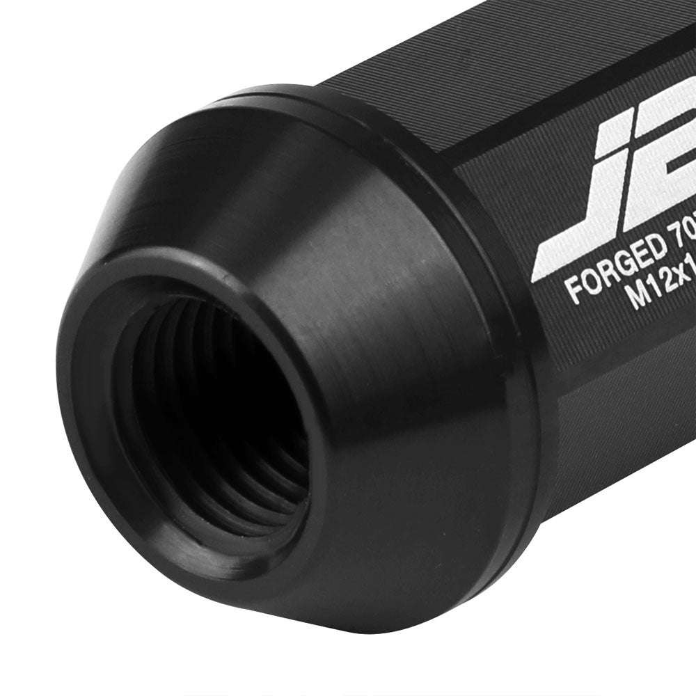 J2 Black Open Knurled End Acorn Tuner Lug Nuts Conical Seat M12x1.25 T7-008-Car & Truck Wheels-BuildFastCar