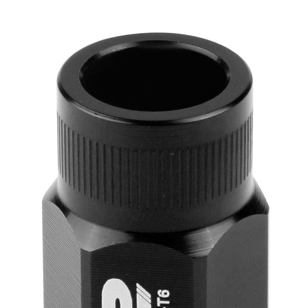 J2 Black Open Knurled End Acorn Tuner Lug Nuts Conical Seat M12x1.25 T7-008-Car & Truck Wheels-BuildFastCar