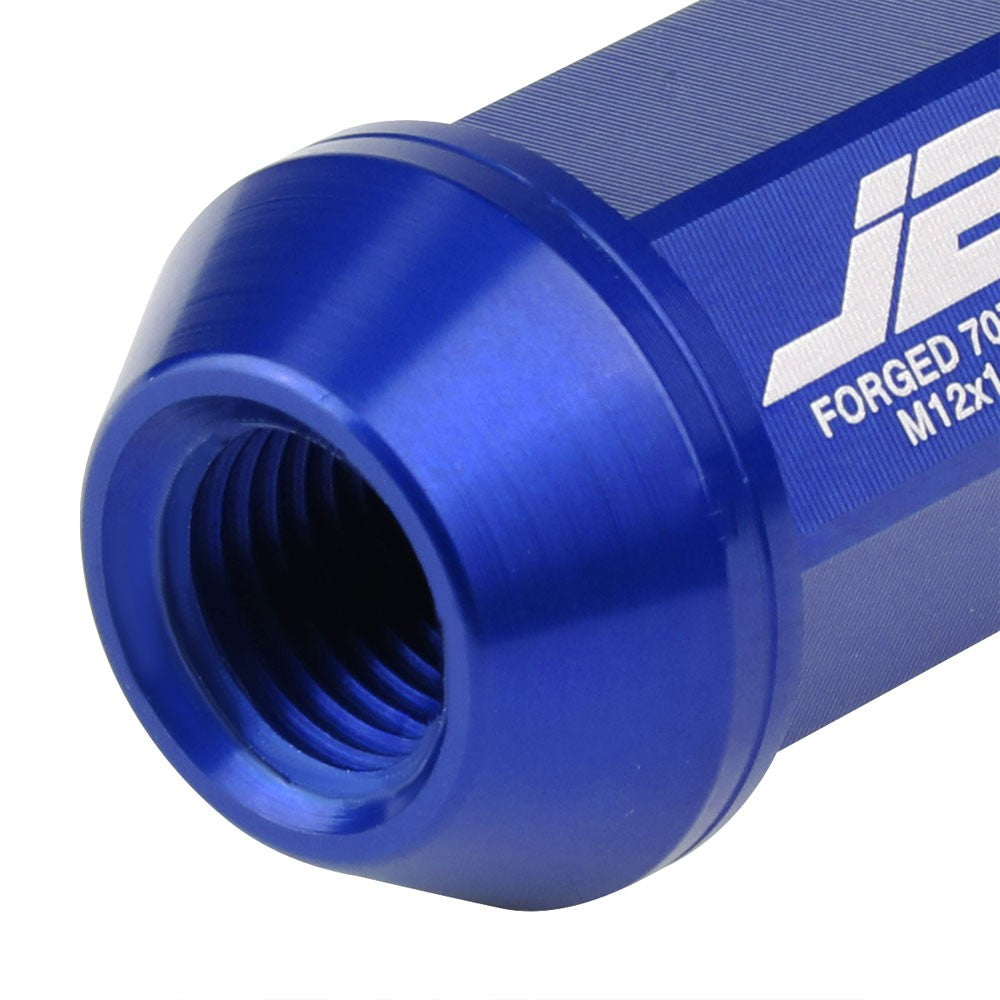 J2 Blue Open Knurled End Acorn Tuner Lug Nuts Conical Seat M12x1.25 T7-008-Car & Truck Wheels-BuildFastCar