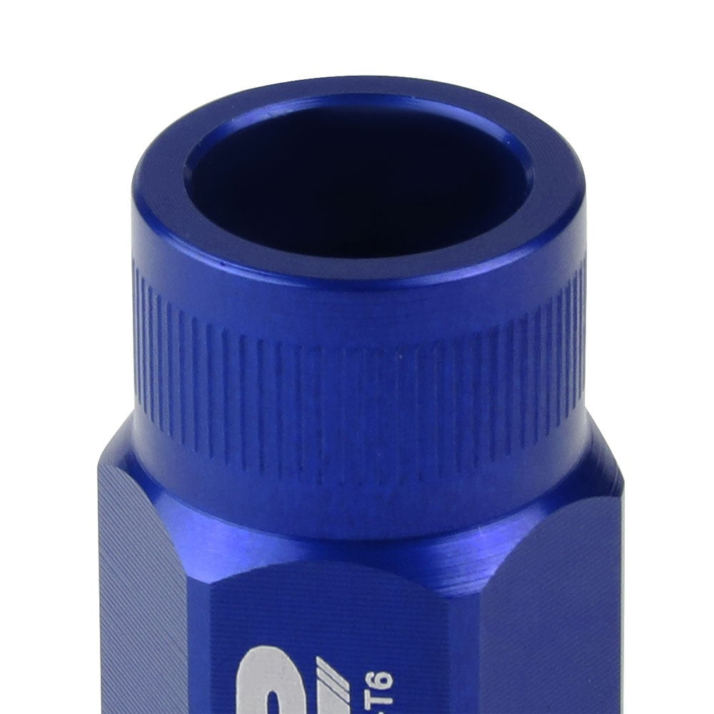 J2 Blue Open Knurled End Acorn Tuner Lug Nuts Conical Seat M12x1.25 T7-008-Car & Truck Wheels-BuildFastCar
