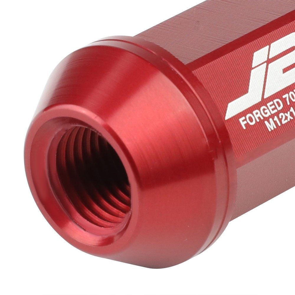 J2 Red Open Knurled End Acorn Tuner Lug Nuts Conical Seat M12x1.25 T7-008-Car & Truck Wheels-BuildFastCar