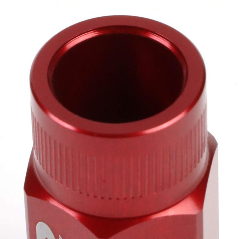 J2 Aluminum Red Open Knurled End Acorn Tuner M12 x 1.50 24MM OD/44MM Lug Nuts-Car & Truck Wheels-BuildFastCar