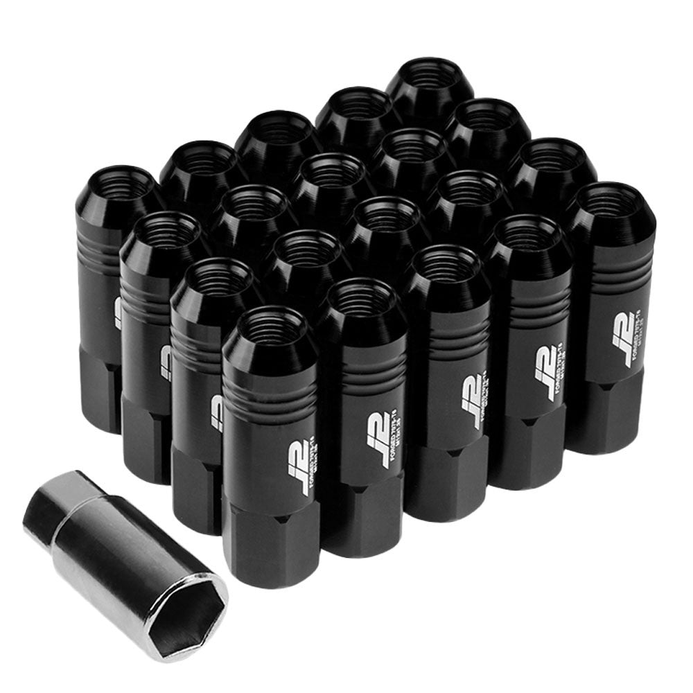 J2 Aluminum Black Open End Acorn Tuner Lug Nuts Conical Seat M12x1.25 T7-009