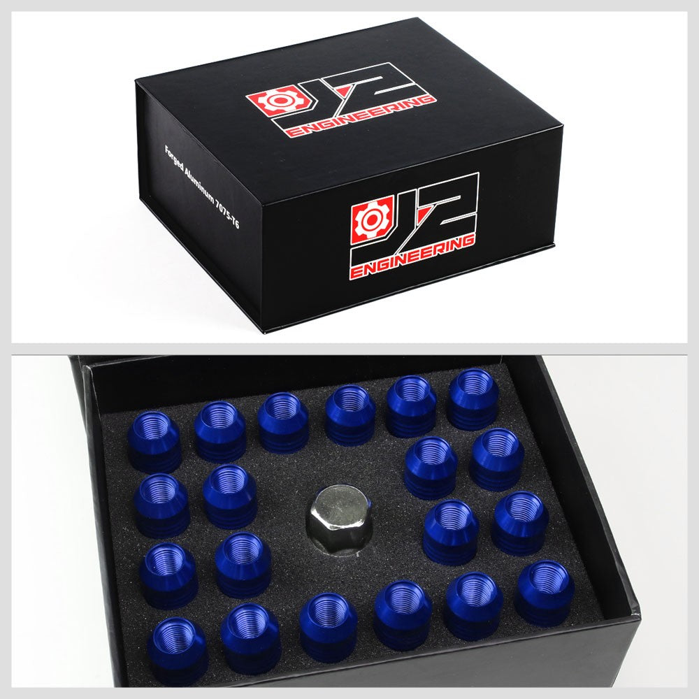 J2 Aluminum Blue Open End Acorn Tuner Lug Nuts Conical Seat M12x1.25 T7-009-Car & Truck Wheels-BuildFastCar
