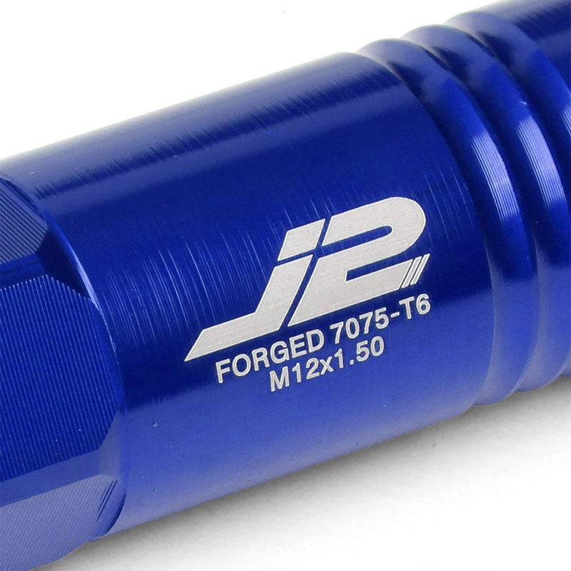 J2 Aluminum Blue Open Top Acorn Tuner M12 x 1.50 20MM OD/60MM Height Lug Nuts-Car & Truck Wheels-BuildFastCar