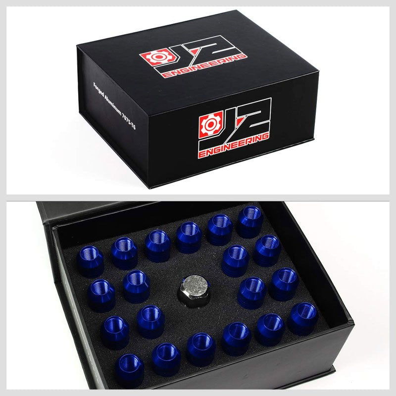 J2 Aluminum Blue Open Top Acorn Tuner M12 x 1.50 20MM OD/60MM Height Lug Nuts-Car & Truck Wheels-BuildFastCar