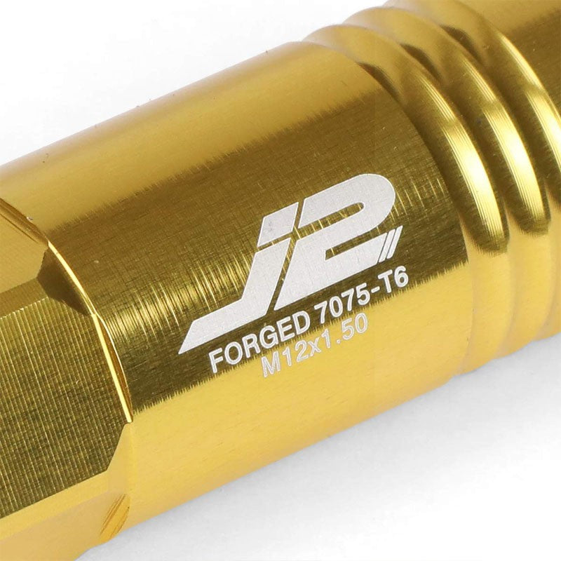 J2 Aluminum Gold Open Top Acorn Tuner M12 x 1.50 20MM OD/60MM Height Lug Nuts-Car & Truck Wheels-BuildFastCar