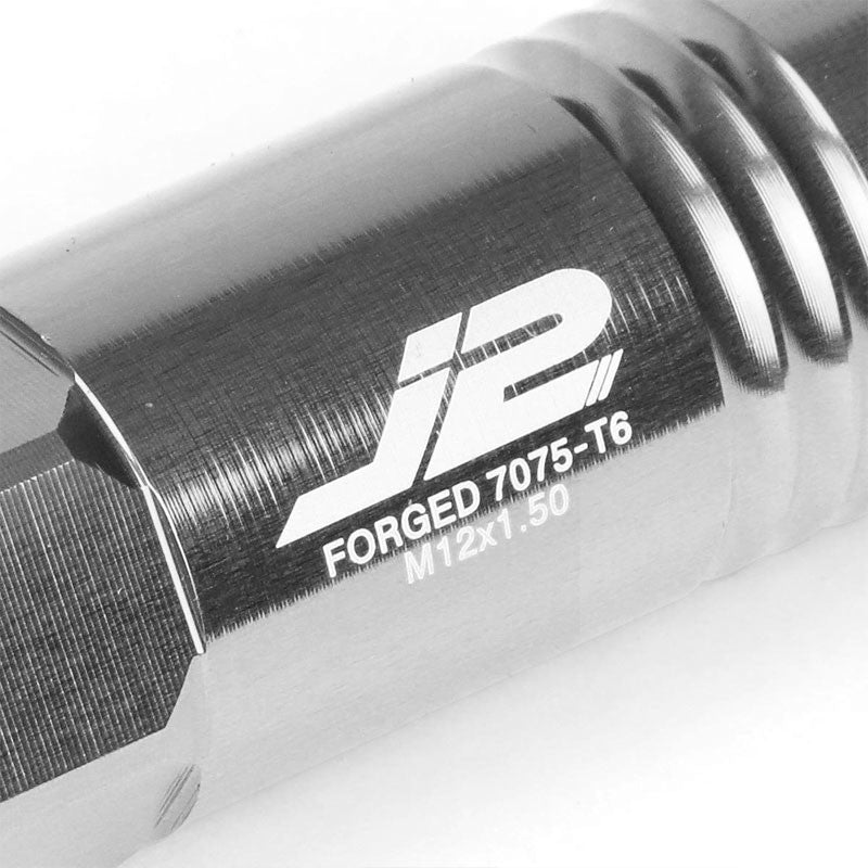 J2 Aluminum Silver Open Top Acorn Tuner M12 x 1.50 20MM OD/60MM Height Lug Nuts-Car & Truck Wheels-BuildFastCar