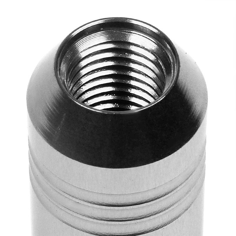 J2 Aluminum Silver Open Top Acorn Tuner M12 x 1.50 20MM OD/60MM Height Lug Nuts-Car & Truck Wheels-BuildFastCar