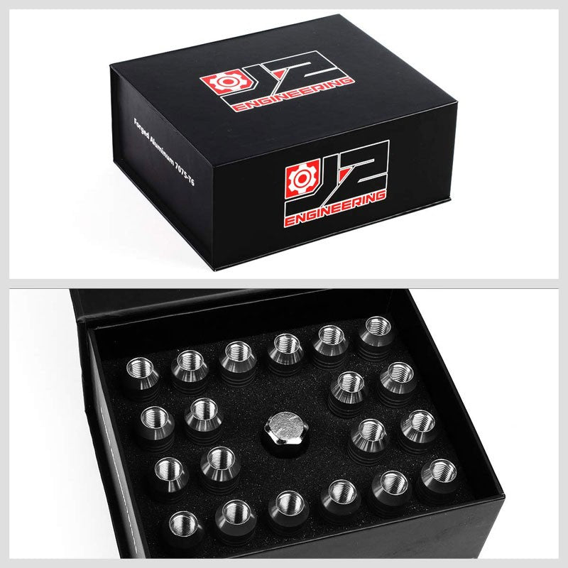 J2 Aluminum Silver Open Top Acorn Tuner M12 x 1.50 20MM OD/60MM Height Lug Nuts-Car & Truck Wheels-BuildFastCar