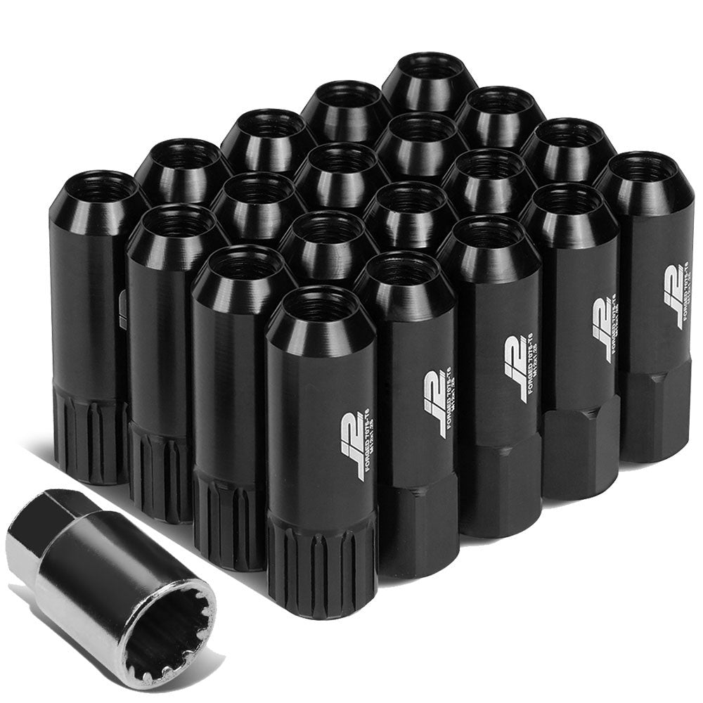 J2 Black M12x1.25 Open End Acorn Tuner Lug Nuts