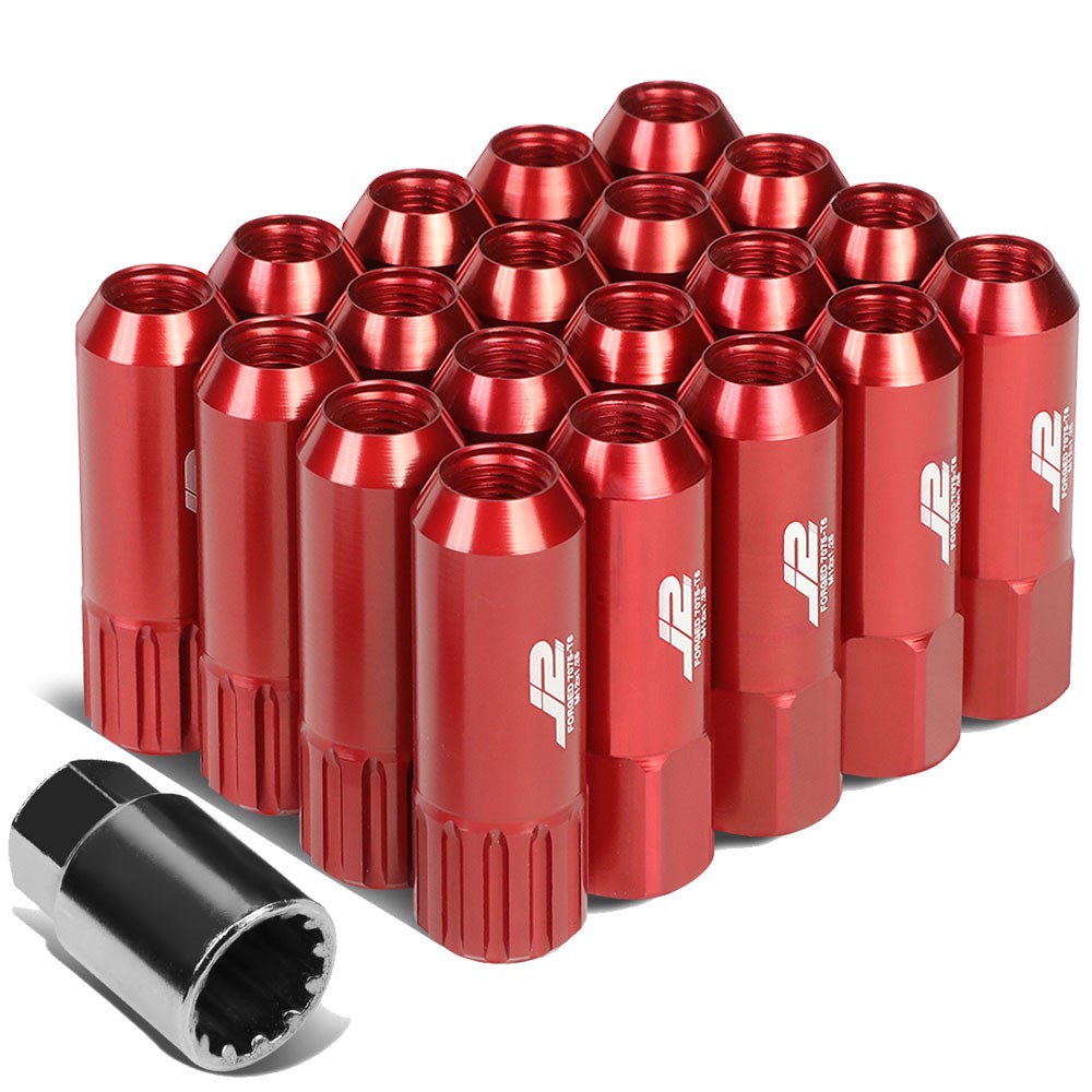 J2 Red M12x1.25 Open End Acorn Tuner Lug Nuts