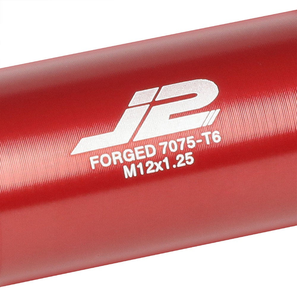 J2 Red M12x1.25 Open End Acorn Tuner Lug Nuts