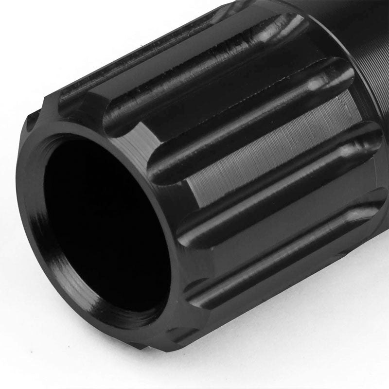 J2 Black Open End Acorn Tuner M12 x 1.50 20MM OD/60MM 16 Lug Nuts+4 Lock Nuts-Car & Truck Wheels-BuildFastCar