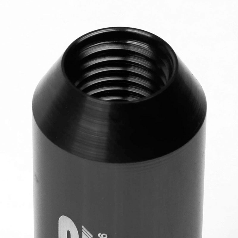 J2 Black Open End Acorn Tuner M12 x 1.50 20MM OD/60MM 16 Lug Nuts+4 Lock Nuts-Car & Truck Wheels-BuildFastCar
