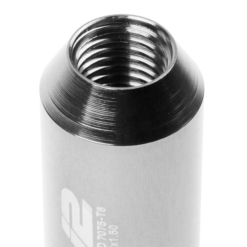J2 Silver Open End Acorn Tuner M12 x 1.50 20MM OD/60MM 16 Lug Nuts+4 Lock Nuts-Car & Truck Wheels-BuildFastCar
