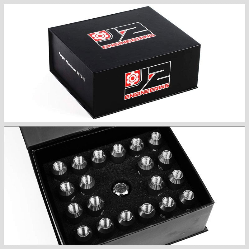 J2 Silver Open End Acorn Tuner M12 x 1.50 20MM OD/60MM 16 Lug Nuts+4 Lock Nuts-Car & Truck Wheels-BuildFastCar
