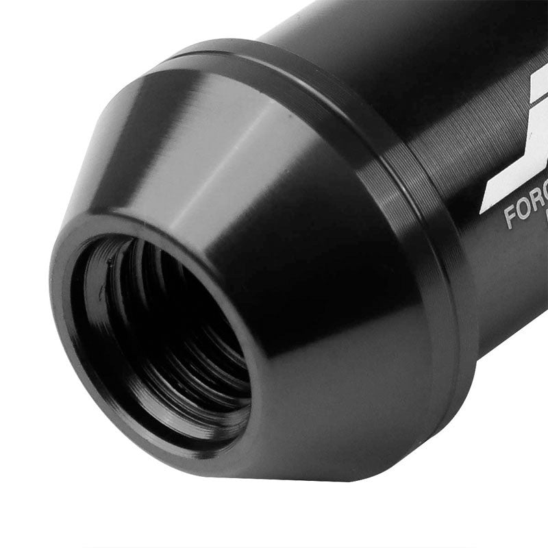 J2 Aluminum Black Open End Spline Acorn M12 x 1.50 25MM OD/50MM Height Lug Nuts-Car & Truck Wheels-BuildFastCar