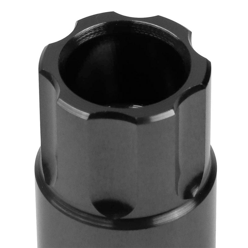 J2 Aluminum Black Open End Spline Acorn M12 x 1.50 25MM OD/50MM Height Lug Nuts-Car & Truck Wheels-BuildFastCar