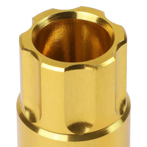 J2 Aluminum Gold Open End Spline Acorn M12 x 1.50 25MM OD/50MM Height Lug Nuts-Car & Truck Wheels-BuildFastCar