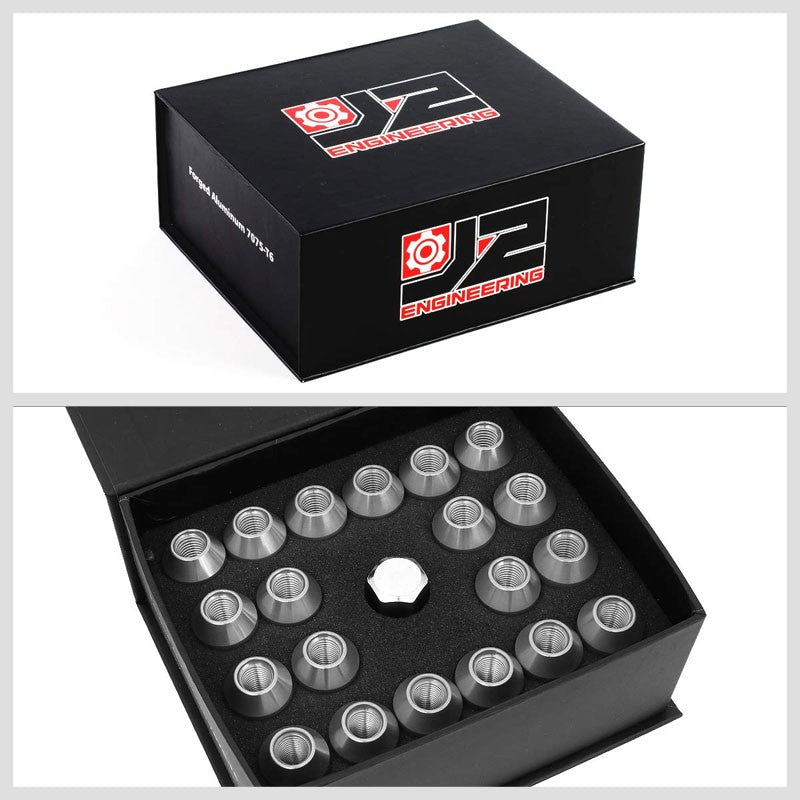 J2 Aluminum Silver Open End Spline Acorn M12 x 1.50 25MM OD/50MM Height Lug Nuts-Car & Truck Wheels-BuildFastCar