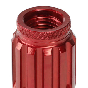 J2 Red Open Knurled End w/Spike Cap Lug Nuts Conical Seat M12x1.25 T7-012-Car & Truck Wheels-BuildFastCar