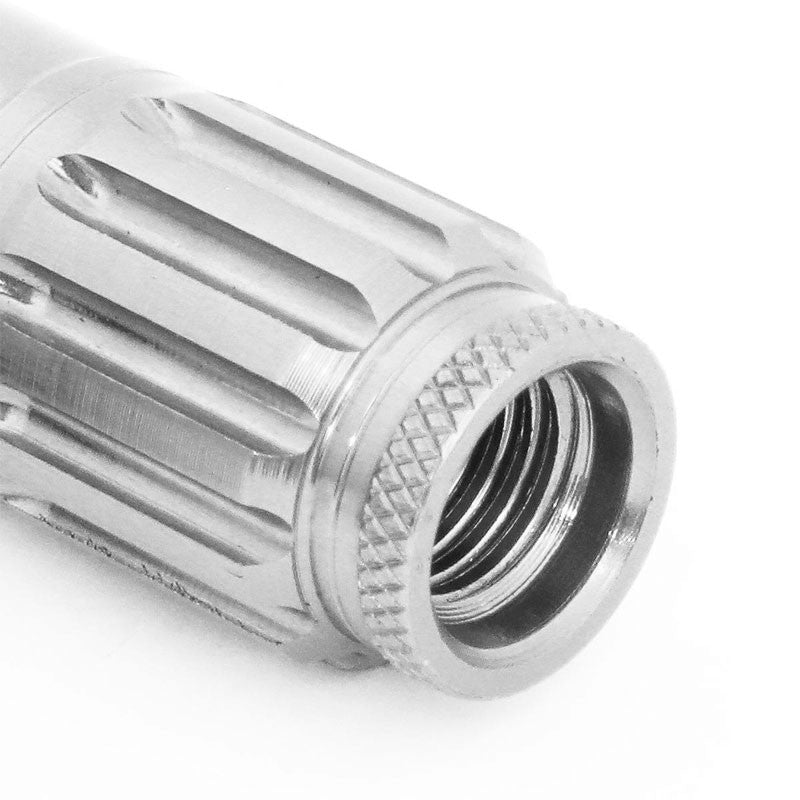 J2 Silver Open Knurled End Acorn+Spike Cap M12 x 1.50 16 Lug Nuts+4 Lock Nuts-Car & Truck Wheels-BuildFastCar-BFC-LN-T7-012-15-SL