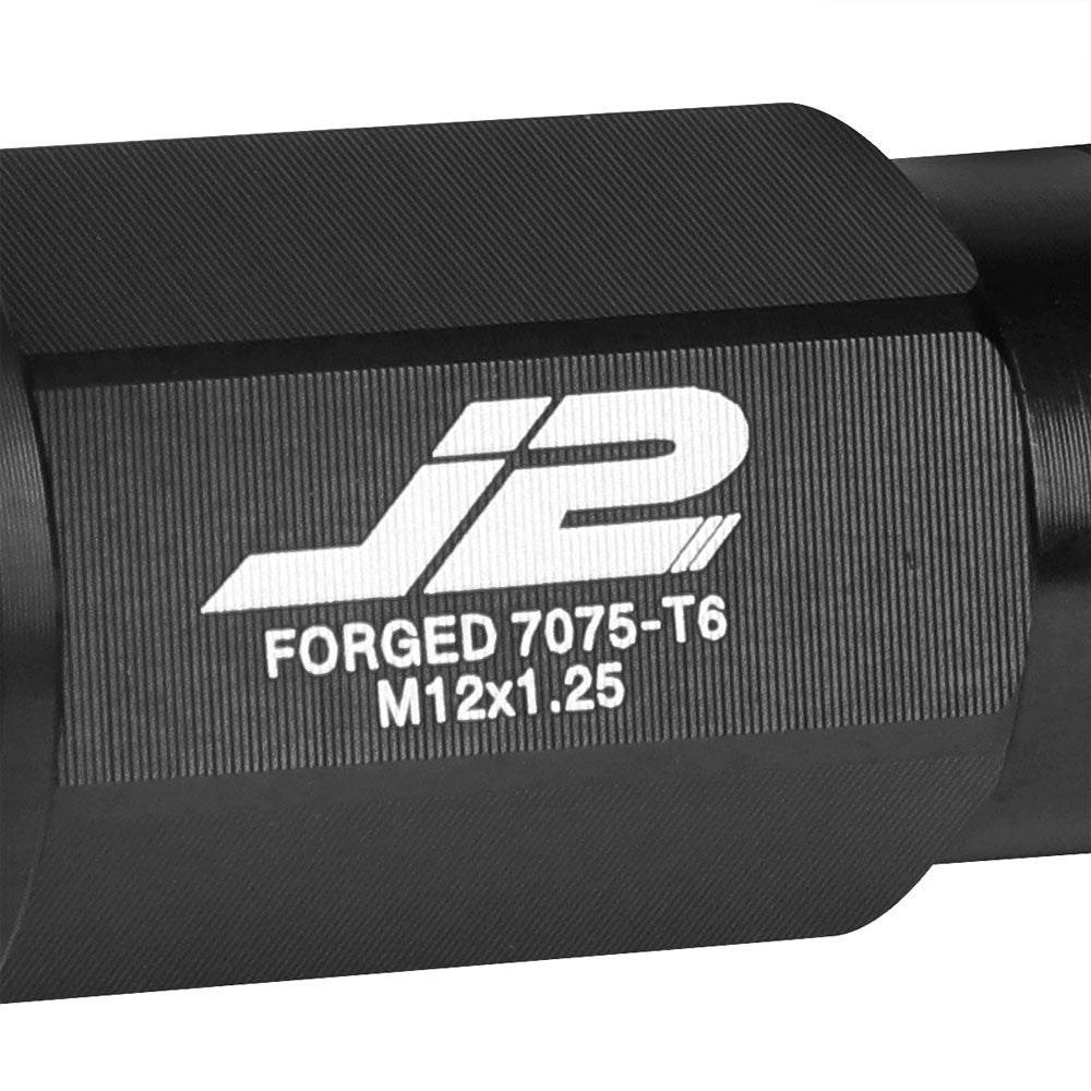 J2 Black Open Knurled End Acorn Tuner Lug Nuts Conical Seat M12x1.25 T7-013-Car & Truck Wheels-BuildFastCar