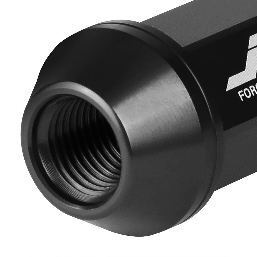 J2 Black Open Knurled End Acorn Tuner Lug Nuts Conical Seat M12x1.25 T7-013-Car & Truck Wheels-BuildFastCar