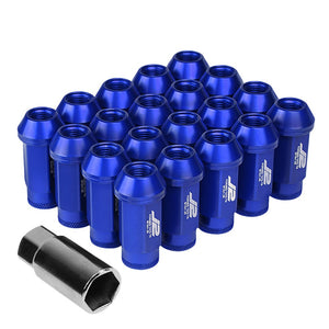 J2 Blue Open Knurled End Acorn Tuner Lug Nuts Conical Seat M12x1.25 T7-013