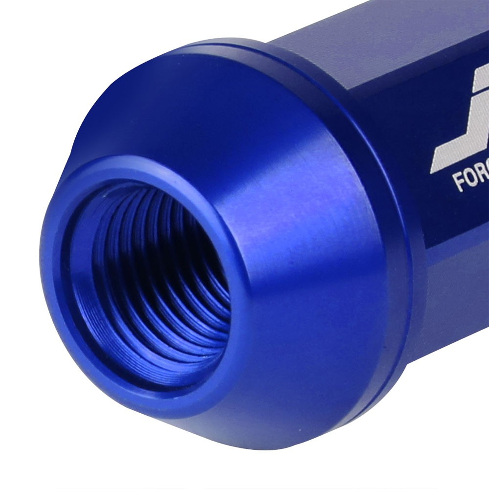 J2 Blue Open Knurled End Acorn Tuner Lug Nuts Conical Seat M12x1.25 T7-013-Car & Truck Wheels-BuildFastCar
