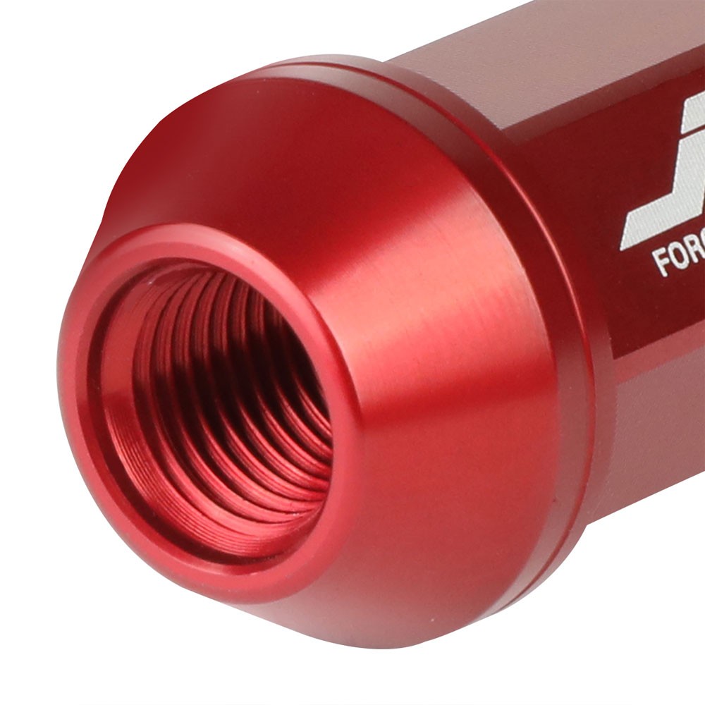 J2 Red Open Knurled End Acorn Tuner Lug Nuts Conical Seat M12x1.25 T7-013-Car & Truck Wheels-BuildFastCar