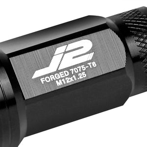 J2 Black Open Knurled End Acorn Tuner Lug Nuts Conical Seat M12x1.25 T7-014-Car & Truck Wheels-BuildFastCar