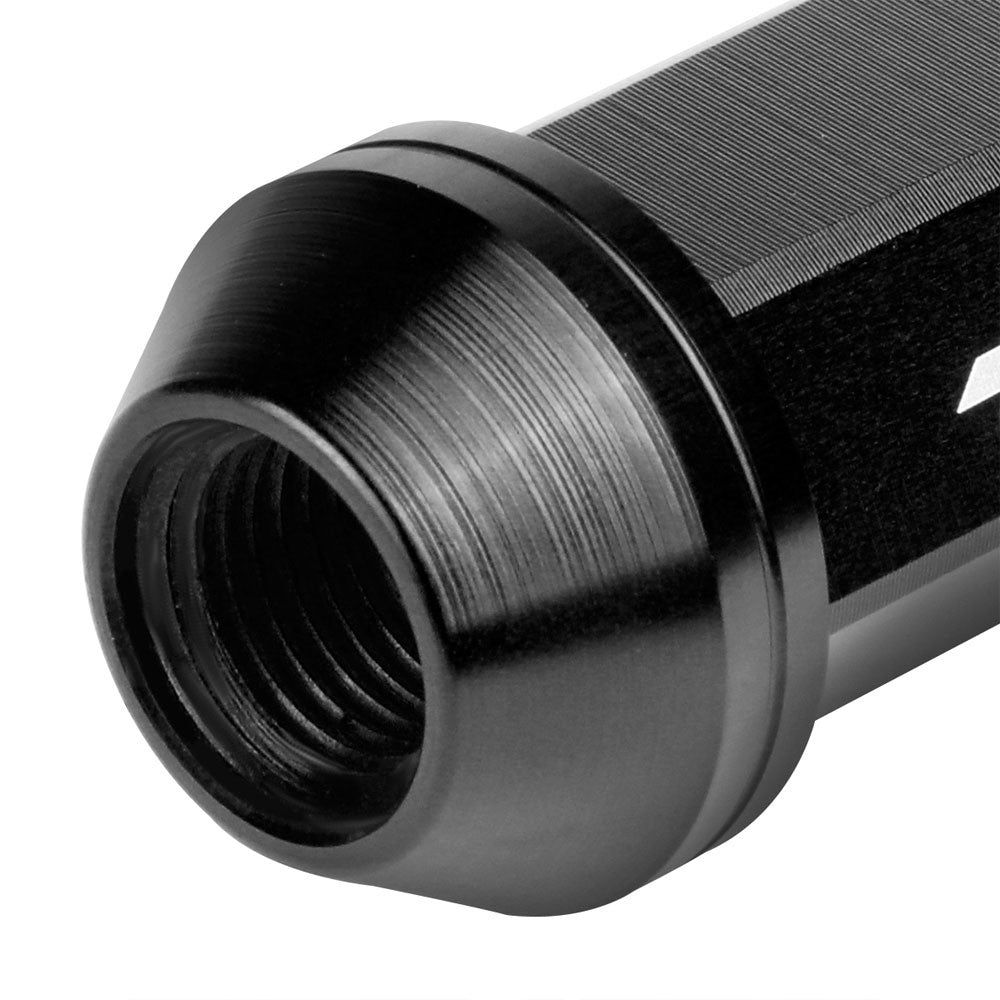 J2 Black Open Knurled End Acorn Tuner Lug Nuts Conical Seat M12x1.25 T7-014-Car & Truck Wheels-BuildFastCar