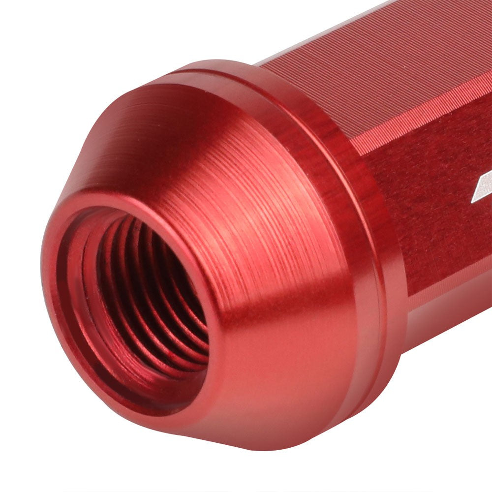 J2 Red Open Knurled End Acorn Tuner Lug Nuts Conical Seat M12x1.25 T7-014-Car & Truck Wheels-BuildFastCar