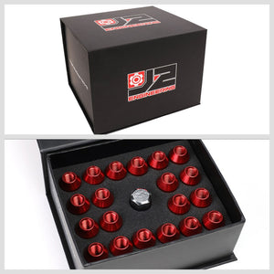 J2 Red Open Knurled End Acorn Tuner Lug Nuts Conical Seat M12x1.25 T7-014-Car & Truck Wheels-BuildFastCar