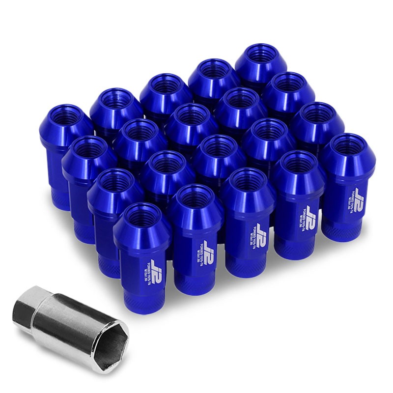 J2 Blue Open Knurled Top Acorn Tuner M12 x 1.50 25MM OD/50MM Height Lug Nuts-Car & Truck Wheels-BuildFastCar