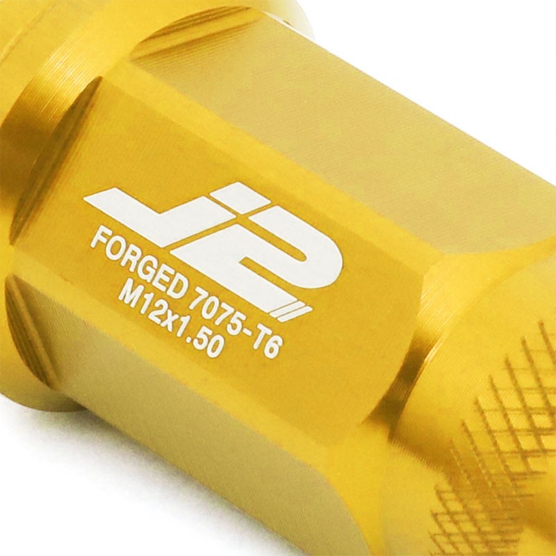 J2 Gold Open Knurled Top Acorn Tuner M12 x 1.50 25MM OD/50MM Height Lug Nuts-Car & Truck Wheels-BuildFastCar
