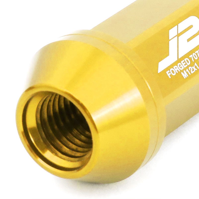 J2 Gold Open Knurled Top Acorn Tuner M12 x 1.50 25MM OD/50MM Height Lug Nuts-Car & Truck Wheels-BuildFastCar