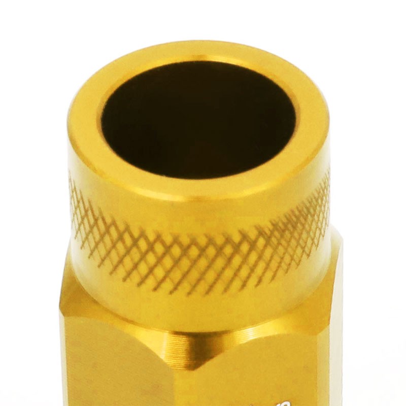 J2 Gold Open Knurled Top Acorn Tuner M12 x 1.50 25MM OD/50MM Height Lug Nuts-Car & Truck Wheels-BuildFastCar