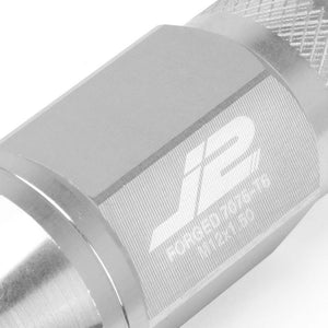 J2 Silver Open Knurled Top Acorn Tuner M12 x 1.50 25MM OD/50MM Height Lug Nuts-Car & Truck Wheels-BuildFastCar