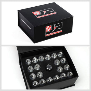 J2 Silver Open Knurled Top Acorn Tuner M12 x 1.50 25MM OD/50MM Height Lug Nuts-Car & Truck Wheels-BuildFastCar