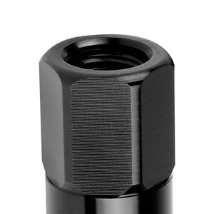 J2 Black Open End Acorn Tuner w/ Spike Cap Lug Nuts Conical Seat M12x1.25 T7-015-Car & Truck Wheels-BuildFastCar